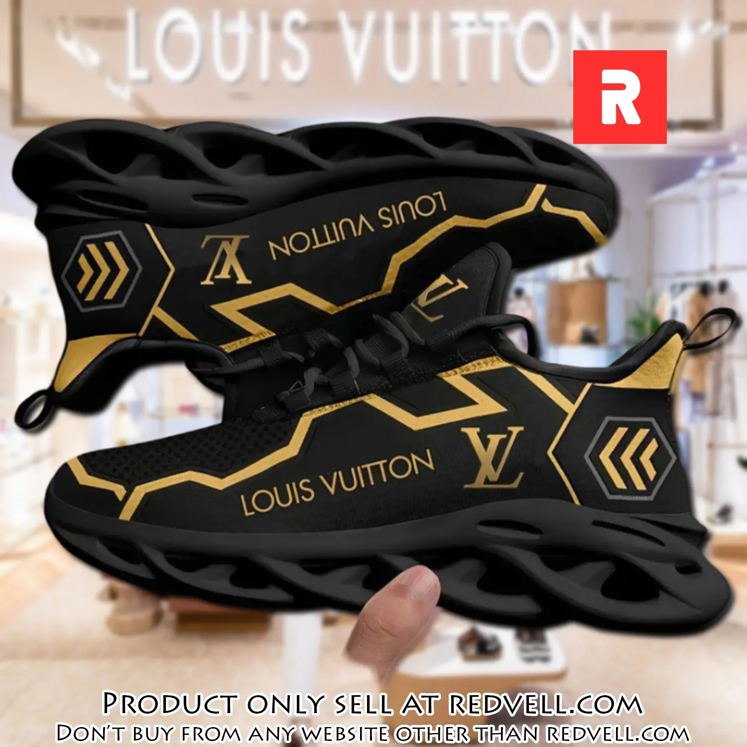Louis vuitton yellow logo black max soul shoes luxury brand gifts for men women rv4510858